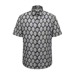 매장정품 renoma [슬림핏] 네추럴 다이아몬드 프린트 반소매셔츠 [RPUSL1374-NY] 1309964