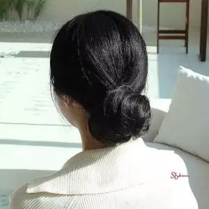 올린머리 똥머리 컬러 가발 블랙 스타일 자연스러운 액세서리 헤어 연출cde974