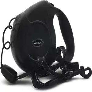 26피트 길이의 튼튼한 접이식 개 목줄 최대 110파운드블랙의 소형 중형 대형견을 위한 반려동물용 긴 보행