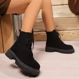 천진반여자 컴포트 신발 빅사이즈워커 데일리룩 라운드 통굽 워커힐 봄가을 KUK3