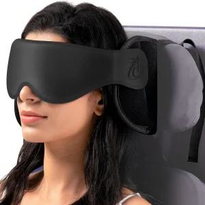 여행용 베개 수면용 3D 마스크가 장착된 비행기 목 긴 비행을 위한 원형 가장자리 헤드 스트랩 360