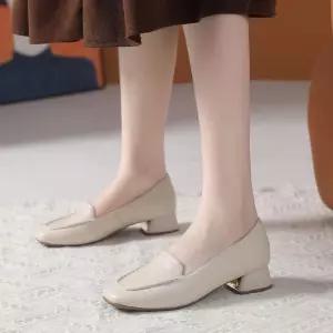 천진반여성 오피스룩 봄 펌프스 힐 리얼 미들 워커힐 신발 데일리룩 단화 워커 통굽 KUK5