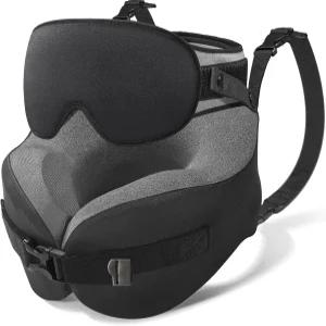 장거리 비행기용 YFONG 여행용 베개 3D 컨투어 슬립 마스크가 포함된 헤드 스트랩 콤보 필수용 목 360