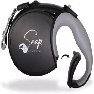 클립이 내장된 스냅 리트랙터블 개 목줄 핸즈프리 연결 반사형 16피트 테이프 브레이크 및 잠금 장치 엉킴