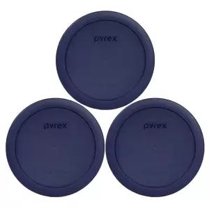 Pyrex 7201-PC 4컵 다크 블루 원형 식품 보관 교체 뚜껑 (3팩) - 미국 제조 175445