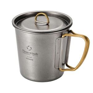 Thous Winds 티타늄 머그컵 싱글 컵 아웃도어 소재 경량 견고함 직화 멋스러운 솔로 캠핑 메쉬 수납 가방 포함