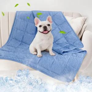 반려견용 생활 쿨링 담요 침대 커버용 0.4 QMAX 반려동물 이불 던지기 대형 여름 더운 날씨용 부드러운