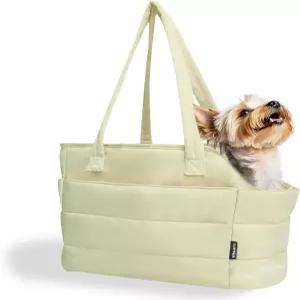 15파운드 미만의 소형견을 위한 스트라오딕 경량 반려견 지갑 캐리어 안전 목줄 클립이 있는 강아지를 퍼프