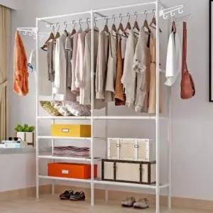 [JED] 옷걸이 2단 스탠드 수납장 드레스룸 선반 행거