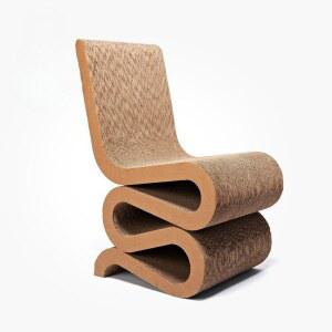 골판지 의자 체어 라운지 디자이너 S형작은의자 골판지의자 공간절약 거실 초경량 S자형