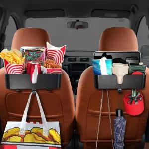 3.7인치 컵 홀더가 장착된 벤라리 자동차 헤드레스트 뒷좌석 정리함 1인승 후크 여행 액세서리를 위한