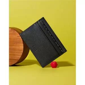 DAKS MEN'S ACCESSORIES 블랙 가죽 체크포인트 카드홀더 DBHO6E973BK 2089372