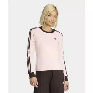 매장정품 ADIDAS 아디다스 3-스트라이프 롱 슬리브 슬림 핏 티셔츠 - 샌디핑크:아우라커피 KC9015 1277296