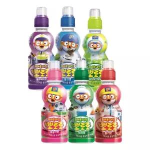 [24개] 뽀로로 음료수 6종 4개씩 (사과,딸기,밀크,블루베리,샤인머스캣,복숭아)