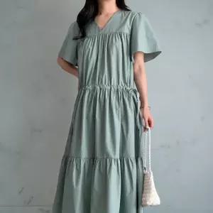 여자 빅사이즈 캉캉 여름하객룩 리본 롱원피스