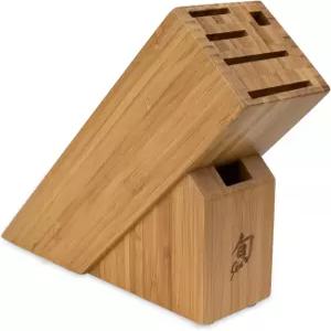 순 슬림라인 나이프 블록 6 슬롯 홀더 정품 대나무로 제작 전문가 및 가정 요리사를 위한 주방 수납 공간