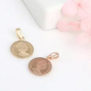 14K 엘리자베스 코인 로즈골드 골드 금 목걸이 펜던트