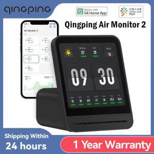 Qingping Air Monitor 2 스마트 홈 터치 스크린 제어 온도 습도 센서 Mi home App 용 CO2 PM2.5 품질 감지
