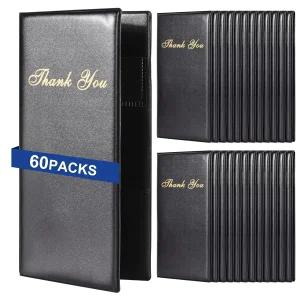 레스토랑용 60팩 체크 프레젠터 게스트 체크아웃 시연자 카드 소지자 블랙