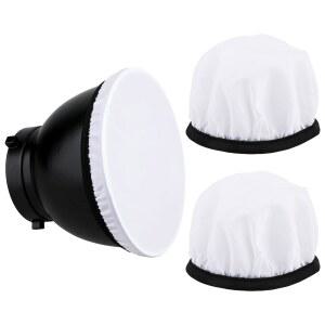 스튜디오 스트로브 반사경 라이트 플래시 표준 반사경용 2PCS 디퓨저 소켓 7인치 18CM 램프 커버 화이트 소프트 램프쉐이드