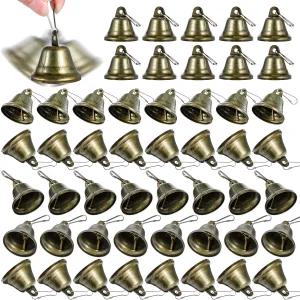 50개의 크래프트 벨 윈드 차임 도그 트레이닝 초인종 크리스마스 트리 및 웨딩 장식을 위한 스프링 후크가