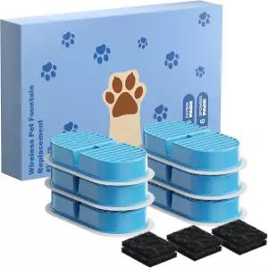 교체용 고양이 분수 필터 VKIMISS 공식 12팩 및 108온스/3.2리터 자동 반려동물 프리필터 스펀지필터 6개