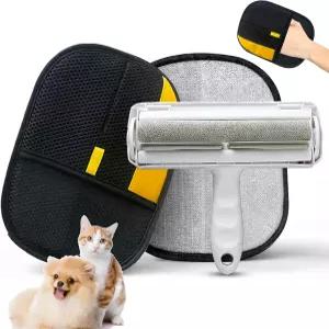 재사용 가능한 반려동물 털 제거 키트 가구 소파 카펫 및 카시트의 개와 고양이 위한 정전기 장갑 보푸라기