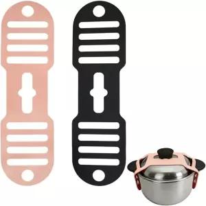 슬로우 쿠커용 실리콘 뚜껑 잠금 스트랩 2팩 범용 내열 홀더 및 노스필 높은 탄성 내구성 래치 디자인 쉽게