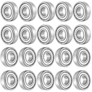 EXERAUO 608 ZZ 스케이트보드 베어링 더블 메탈 밀폐 딥 그루브 8x22x7mm 스틸 미니어처 볼 팩 20개