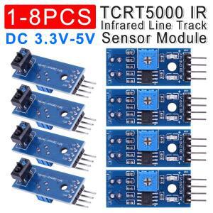 적외선 반사 IR 집열판전 센서 스위치, 장벽 라인 트랙 모듈, DIY 키트, TCRT5000, 3.3V-5V, 1-8 개