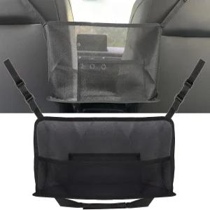 QMotz 자동차 보관 가방 오토 넷 포켓 핸드백 홀더 문서 휴대폰 휴지 지갑 운전자 네트 파우치 두 좌석