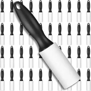 저하오 40팩 미니 보풀 롤러 1200장 여행용 제거 도구 휴대용 애완동물 헤어 가구 소파 카펫 카시트 일반