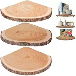 샤인줌 코너 플로팅 선반 3Pcs 나무 소박한 장식/보관/주방/침실/사무실/거실용