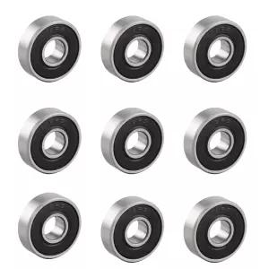 608 2RS 볼 베어링 - 10개의 이중 고무 밀폐 미니어처 딥 그루브 608r 스케이트보드 8x22x7mm