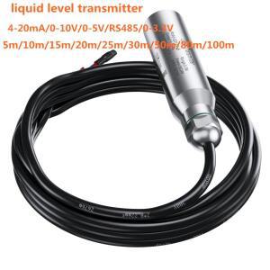 수중 액체 레벨 트랜스미터 10m 15m 20m 30m 50m 수위 센서 304SS 프로브 4-20mA 0-10V RS485