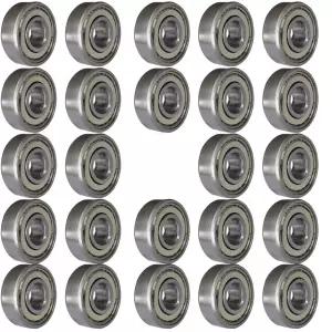 톤엠피 24 PCS 608-ZZ 볼 베어링 - 가구 휠 스케이트보드 인라인 스케이트 스쿠터 롤러 블레이드 이중 금속