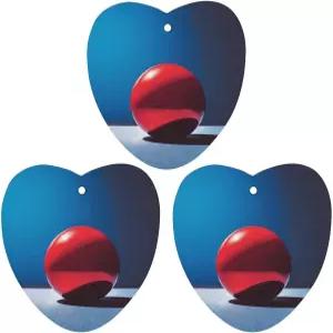 3Pcs 자동차 방향제 걸이식 향수 카드 자동 아로마테라피 태블릿 백미러 펜던트 레드 볼 실내 침실 옷장