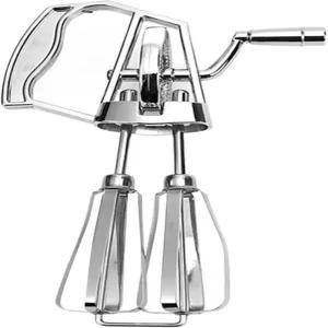 효율적인 휘핑과 베이킹을 위한 이중 회전 헤드가 있는 XUZHID 비터 스테인리스 스틸 수동 핸드 크랭크