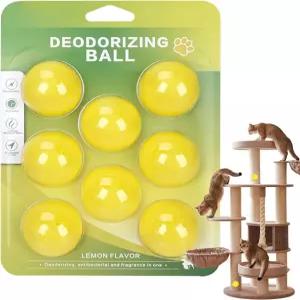 탈취제 공 8피스 천연 방향제 고양이 개를 위한 작고 오래 지속되는 향이 나는 접착 냄새 제거제 향기가