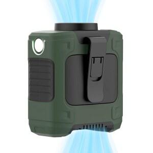 루이웨어 휴대용 허리 팬 10000mAh 충전식 클립 18000 최대 12시간 근무 시간 3단 조정 LED 손전등 선풍기 등 야외 작업 현장용