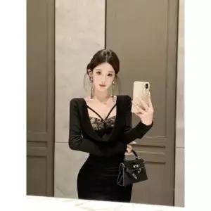 여성용 원피스 투피스 페이크 힙업 롱스커트 레이스 CH1