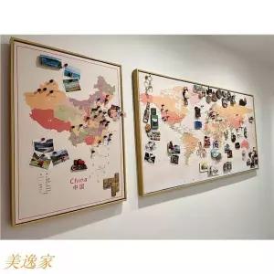 세계지도 우드 고화질 160x80 세계지도자석판