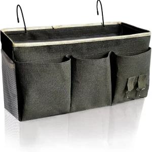 침대 옆 캐디 걸 수 있는 걸이 보관 정리함 대학 기숙사 설치 가능 안경책 휴대폰 블랙1