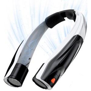 봇도이스 휴대용 넥 선풍기 충전식 야외 를 위한 핸즈 엑스트라 롱 배터리 수명 6000mAh 강력한 공기량 고속 냉방 여행 하이킹 클라이밍(블랙)