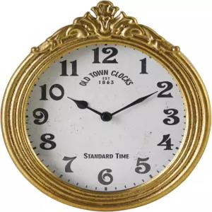 니키 홈 빈티지 벽시계 레트로 장식 시계 작은 타원형 유럽 스타일 무음표 우아한 데코 골드 배터리 작동