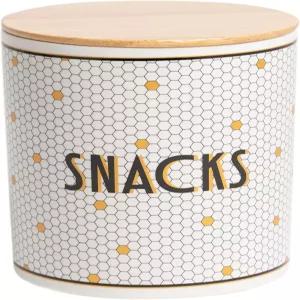 피어헤드 세라믹 개 간식 병 나무 뚜껑 조리대용 비스트로 타일 비스킷 용기 강아지 및 훈련 보상을 위한