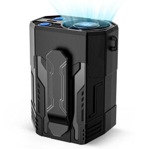 휴대용 선풍기 4000mAh 충전식 4단 13 000 강력한 공기 흐름 최대 24시간 근무 시간을 제공하는 용 허리 웨어러블 넥 캠핑 야외 작업 현장 여행용 핸즈프리