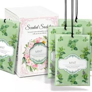 서랍 및 옷장용 YAXUNDZ 민트 봉투 12팩의 오래 지속되는 냄새 제거제 보관 자동차 가정용 천연 신선한 향