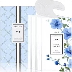 WALD TRIB 12팩 옷장 및 서랍 탈취제 홈 향수용 대형 가방 신선한 린넨 향 주머니 에어 프레시너 오래