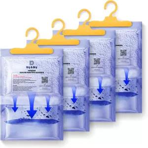 가정 지하실 침실 소형 제습기용 건식 및 프리미엄 수분 흡수제 투명4팩 7온스